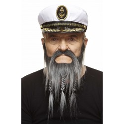 Captain mustache and beard, salt and pepper