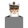 Captain mustache and beard, white