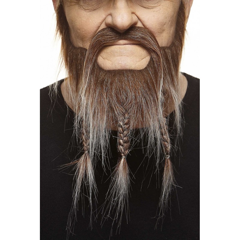 Mustache and beard, brown and gray