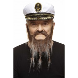 Mustache and beard, brown and gray