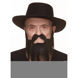 Captain mustache and beard, black 