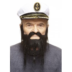 Captain mustache and beard, black 