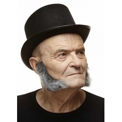 L Shaped sideburns, salt and pepper