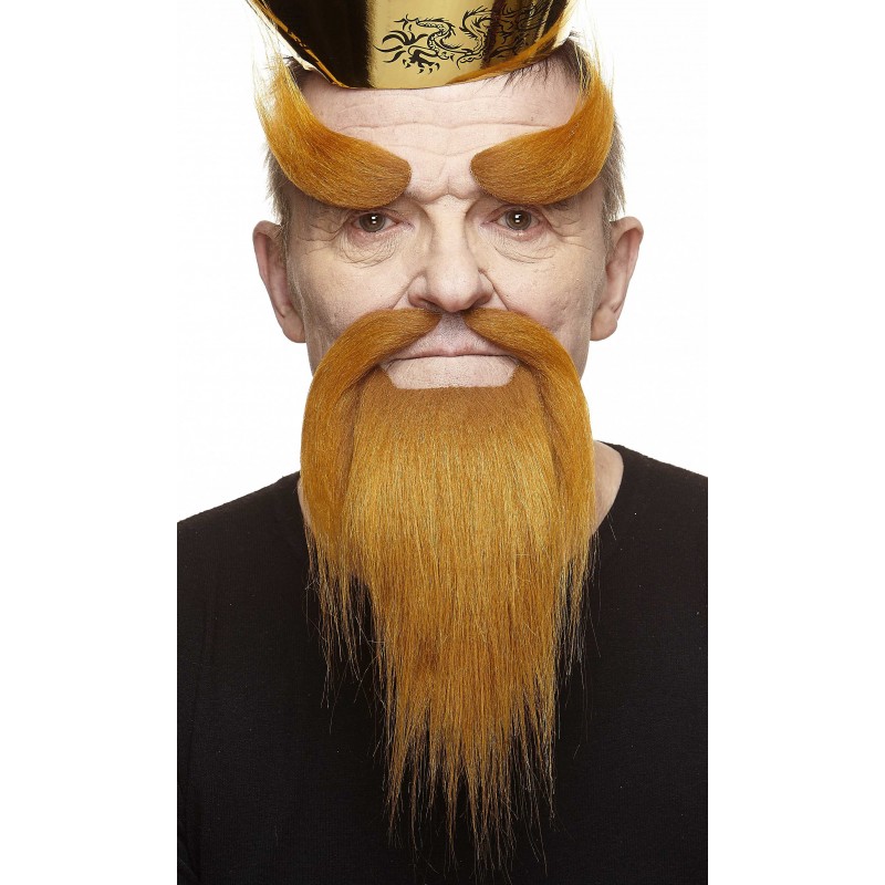 Shaolin Monk mustache, beard and eyebrowns, ginger 