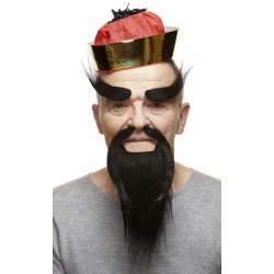 Shaolin Monk mustache, beard and eyebrowns, black 