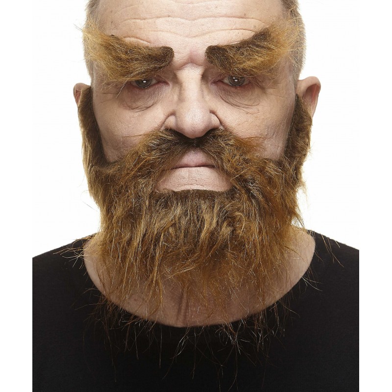 Mustache, beard and eyebrows, brown
