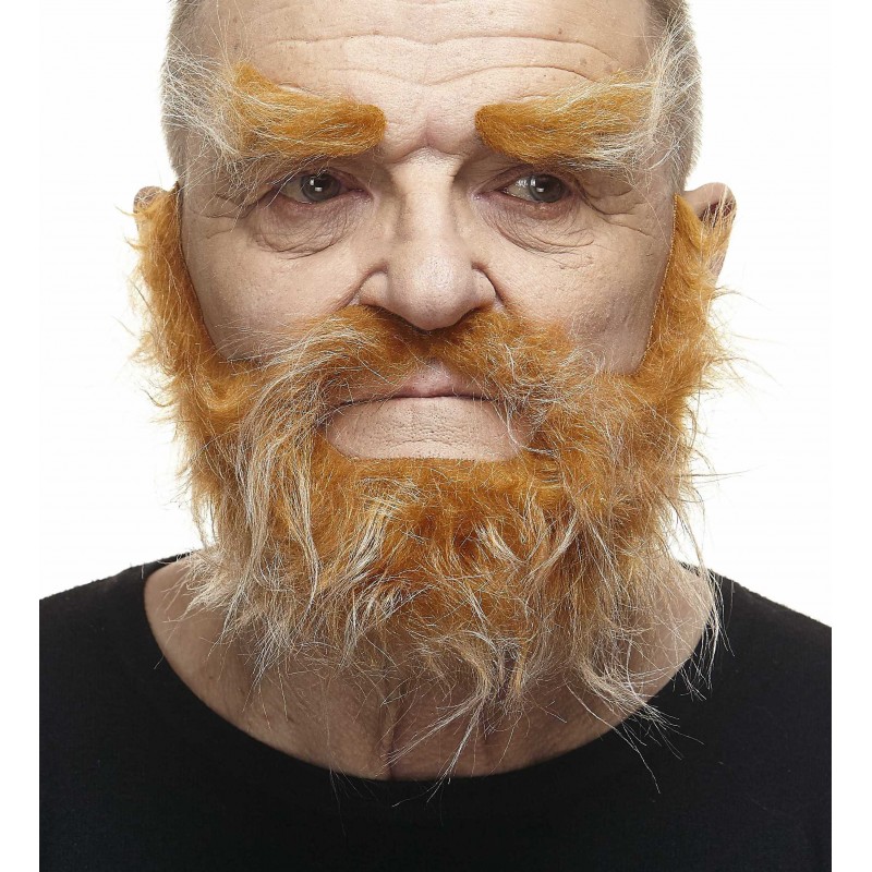 Mustache, beard and eyebrows, honey and white