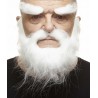 Mustache, beard and eyebrows, white