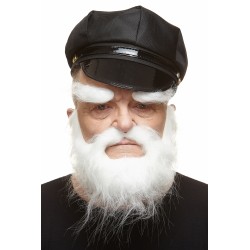 Mustache, beard and eyebrows, white
