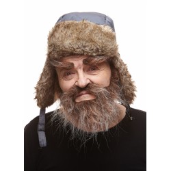 Mustache, beard and eyebrows, brown and gray