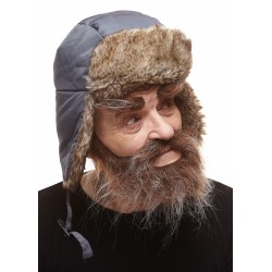 Mustache, beard and eyebrows, brown and gray