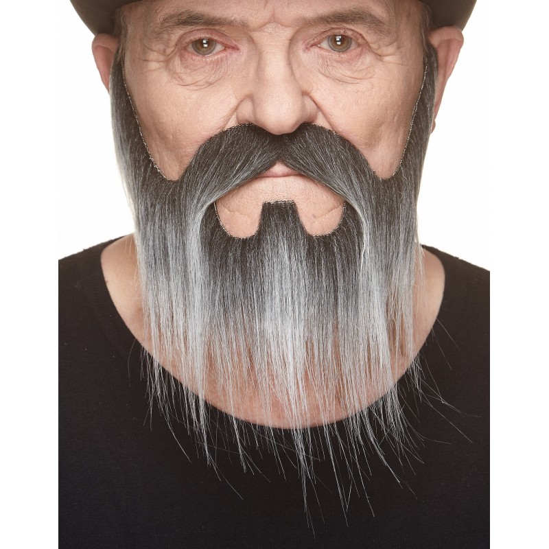 Mustache and beard, sald and pepper