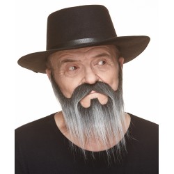 Mustache and beard, sald and pepper