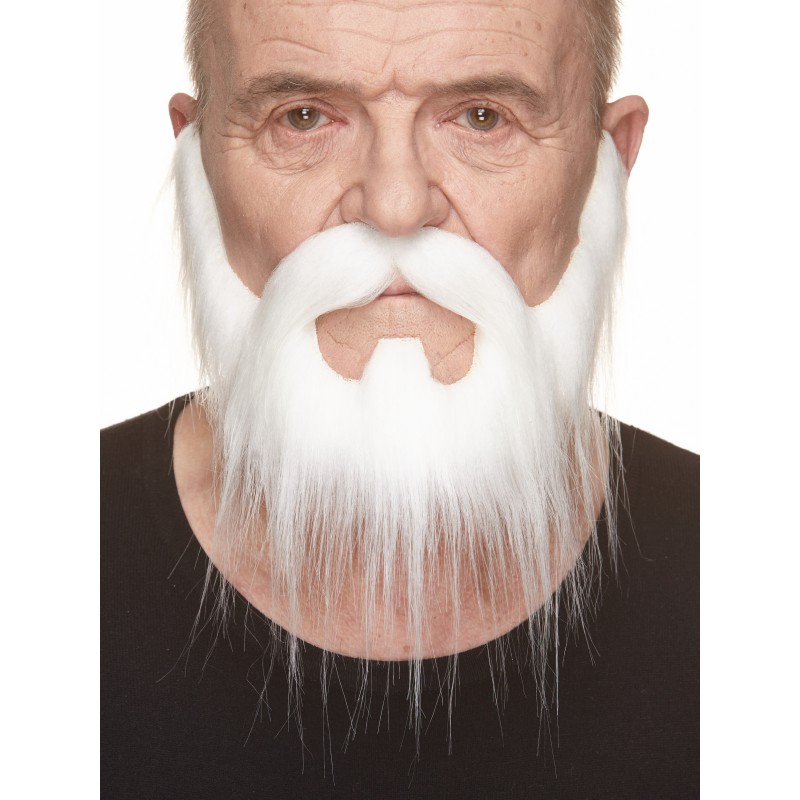 Mustache and beard, white