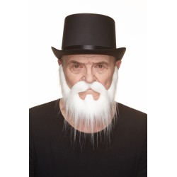 Mustache and beard, white