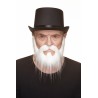 Mustache and beard, white