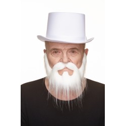 Mustache and beard, white