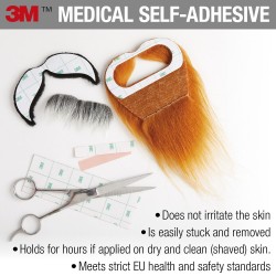 Mustaches Double-Sided "3M" Self-Adhesive Medical Plaster for Fake Beards, Mustaches, Eyebrows and Sideburns (10 pack)