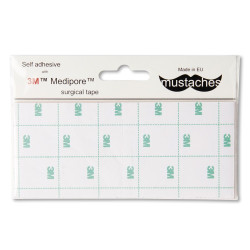 Mustaches Double-Sided "3M" Self-Adhesive Medical Plaster for Fake Beards, Mustaches, Eyebrows and Sideburns (5 pack)